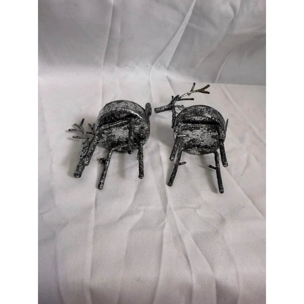 Sur La Table Standing Metal Reindeer Tea Light holders Set Of Two